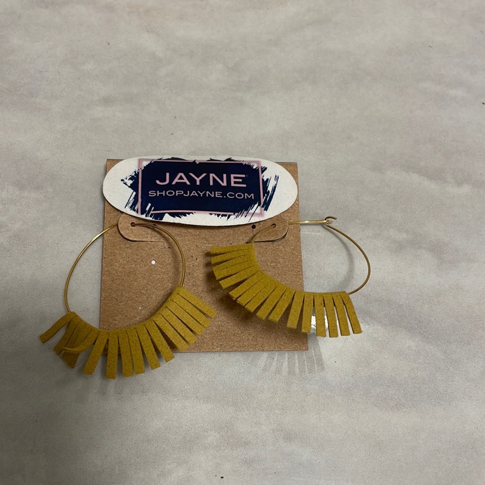 Fringe yellow earring